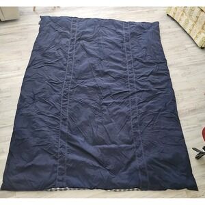 Eddie Bauer Home Twin Comforter Navy Gingham Check Cotton Farmhouse‎ 60x80